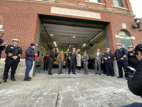 Ribbon cutting for Engine Company 31 Recommissioning