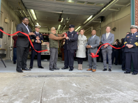 Ribbon cutting for Engine Company 31 Recommissioning.