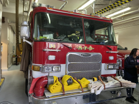 Fire engine at Engine Company 31 Fire House at 2400 S. 8th St.