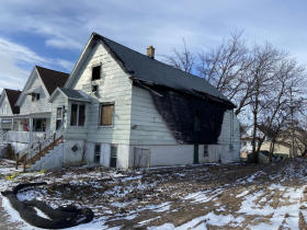 Home damaged during deadly 2024 fire. 