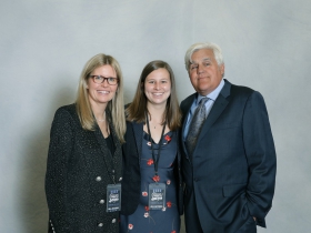 Laura Kacmarcik with daughter Kenzie Gonzalez and Jay Leno.