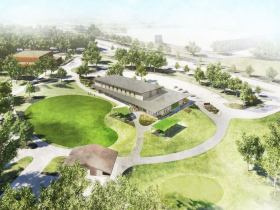 Rendering of proposed First Tee indoor gold facility at Noyes Park