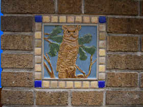 Owl tiles created by the Rookwood Pottery Co. of Cincinnati still entertain students at Franklin Elementary.
