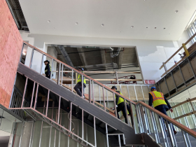 County Executive David Crowley tours The Center for Forensic Science and Protective Medicine construction. 