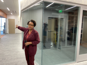 OEM Director Cassandra Libal at the Forensic Science and Protective Medicine Facility