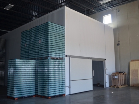 Good City Brewing's 1,800 square-foot cooler in their warehouse at Century City 1