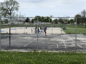 Basketball courts in McGovern Park