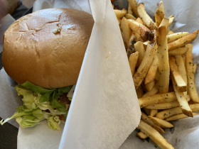 The Dream Burger and herb tossed fries