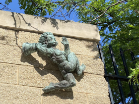 One of the gargoyles at the corner of Kilbourn Ave. and Dr. Martin Luther King Jr. Dr.