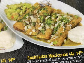 On the menu, enchiladas Mexicanas