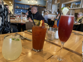 Drinks: The Business, Bloody Mary, and Cherry Bellini