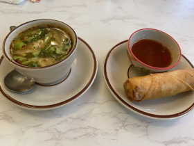 Hot and Sour Soup and Egg Roll