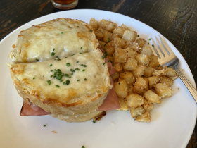 Croque Monsieur and potato au gratin