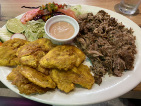 Tostones Platter with Pulled Pork