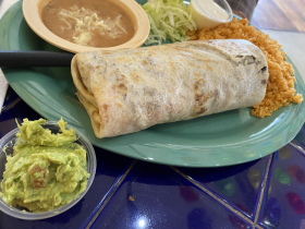 Burrito with guacamole