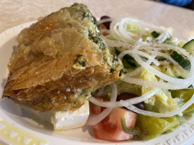 Spinach Pie and Greek Salad