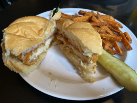 Chicken cordon Bleu sandwich
