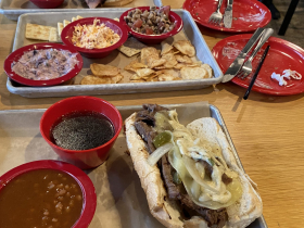 Texas dip sandwich and hat trick