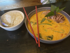Red curry with duck breast