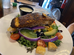 Blackened salmon salad