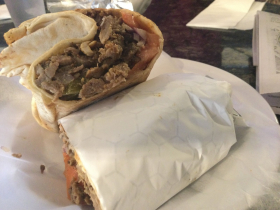 Beef Shawarma Sandwich in Shrak bread