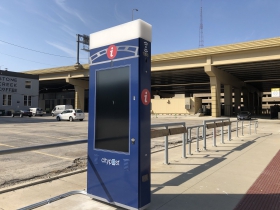 CityPost smart kiosk at the Intermodal streetcar station