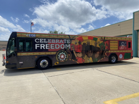 MCTS Juneteenth Bus mural by Alex Solis