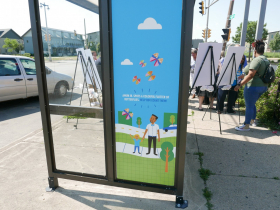 Bus stop mural
