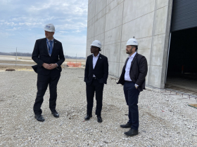 Milwaukee Mitchell International Airport Director Brian Dranzik, County Executive David Crowley and Crow Holdings Industrial Vice President Jack Rabenn