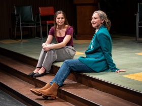 Milwaukee Repertory Theater presents What the Constitution Means to Me in the Stiemke Studio February 6 – March 17, 2024. Pictured: Maria (Rose) Campbell and Jessie Fisher