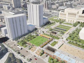 MacArthur Square Park redevelopment rendering