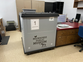 Crate Expectations, the first crate packed by Milwaukee Public Museum Staff