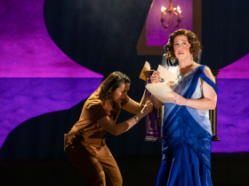 Milwaukee Repertory Theater presents Mrs. Christie April 14 – May 10, 2026. Pictured L to R: Zoë Sophia Garcia and Alex Keiper