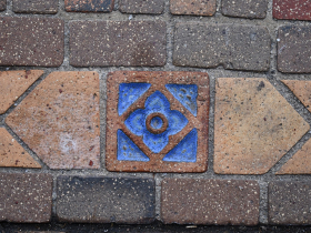 Detail of a floor tile at 1753 S. Muskego Ave.
