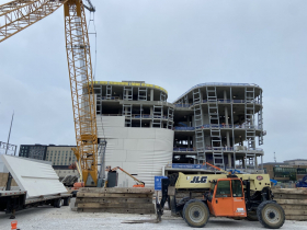 Concrete paneling is attached to Nature & Culture Museum of Wisconsin