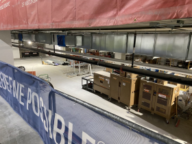 A collections storage area that will be visible to the public