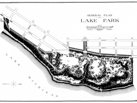 Original plan for Lake Park created by Frederick Law Olmsted.