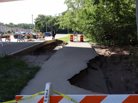 Flood damage to Menomonee Line of Oak Leaf Trail