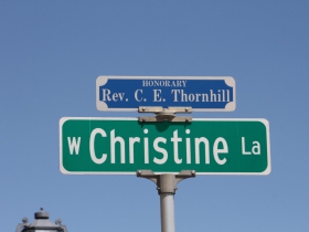 Rev. C. E. Thornhill, W. Christine Lane and N. Dr. Martin Luther King Jr. Drive