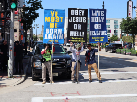 Religious demonstrators at RNC 2024