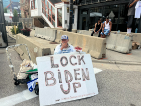 Anti-Biden demonstrator at 2024 RNC