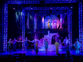 Top: Stephanie Staszak (Titania), Layla Clobes (Changeling), Frankie Breit (Oberon), in Skylight Music Theatre’s production of A ROCKIN’ Midsummer Night’s Dream running April 10 through 26, 2026