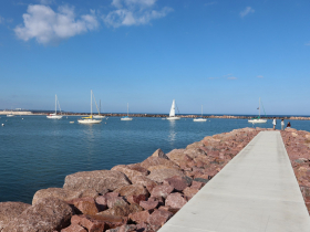 North jetty of South Shore Park Beach