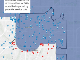 MCTS map of potential paratransit reduction in county board District 11.