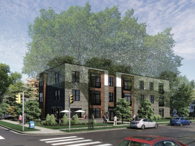 Rendering of 17-unit affordable housing development at 4800-4818 N. Santa Monica Blvd.