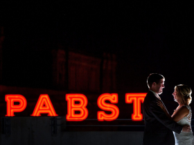 Pabst Sign at Night