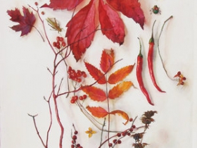 Katie Musolff, Color Wheels, Watercolor on Paper, 30x17
