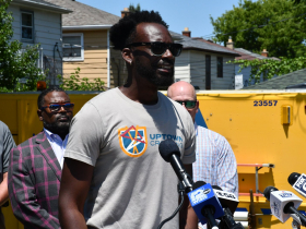 Montavius Jones at Adopt-a-Neighborhood Press Conference