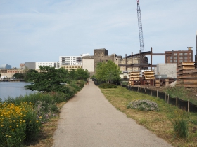 The Milwaukee RiverWalk in the Reed Street Yards Business Park