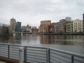 View of the Third Ward from The Point on the River.